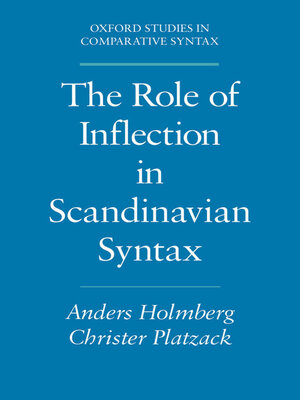 cover image of The Role of Inflection in Scandinavian Syntax